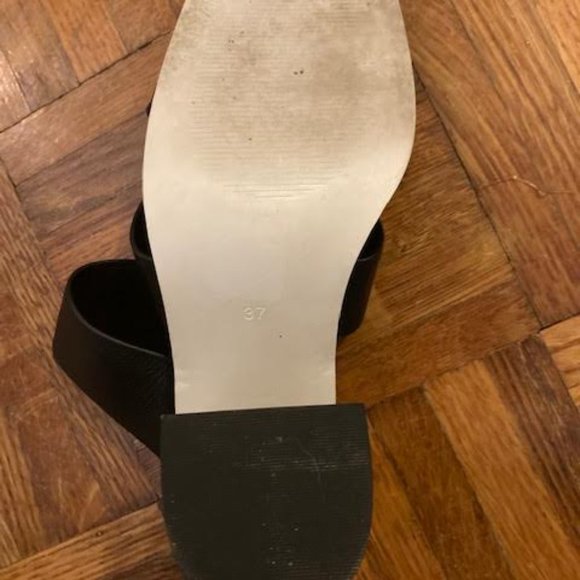 Solsana Black and White Chunky Leather High Heels Size 37 - Picture 3 of 7